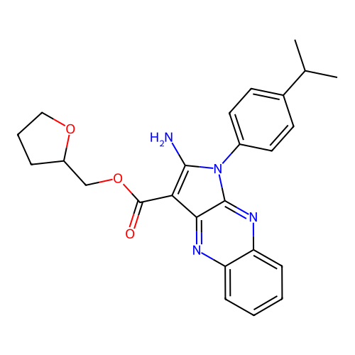 oxolan-2-ylmethyl 2-amino-1-(4-propan-2-ylphenyl)pyrrolo[3,2-b]quinoxaline-3-carboxylate structure