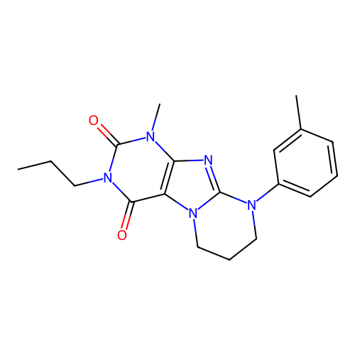1-methyl-3-propyl-9-(m-tolyl)-6,7,8,9-tetrahydropyrimido[2,1-f]purine-2,4(1H,3H)-dione structure