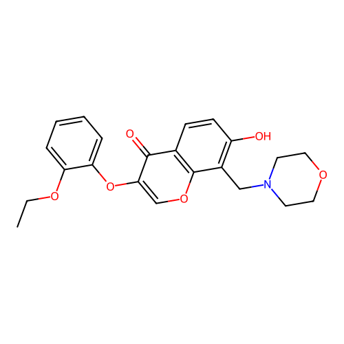 3-(2-Ethoxyphenoxy)-7-hydroxy-8-(morpholin-4-ylmethyl)chromen-4-one structure