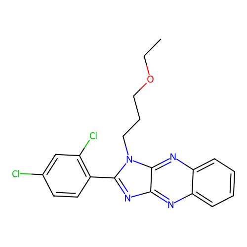 2-(2,4-dichlorophenyl)-1-(3-ethoxypropyl)-1H-imidazo[4,5-b]quinoxaline structure