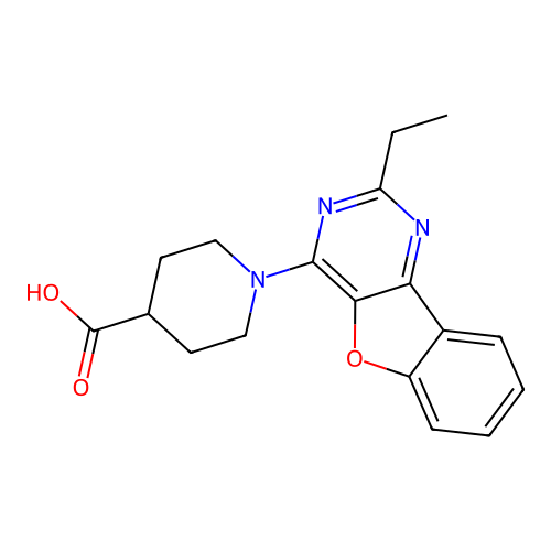 1-(2-Ethylbenzofuro[3,2-d]pyrimidin-4-yl)piperidine-4-carboxylic acid structure