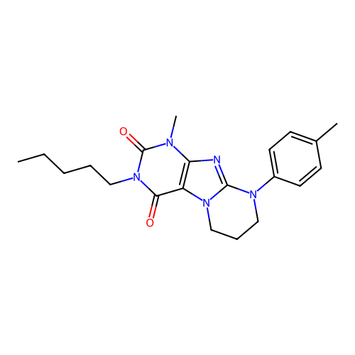 1-methyl-9-(4-methylphenyl)-3-pentyl-7,8-dihydro-6H-purino[7,8-a]pyrimidine-2,4-dione structure
