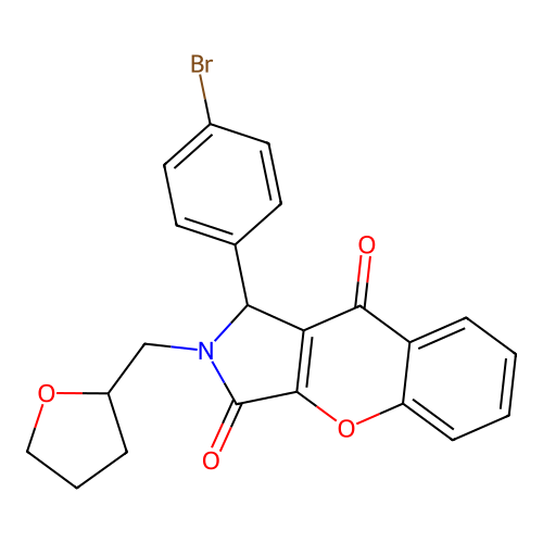 1-(4-bromophenyl)-2-(oxolan-2-ylmethyl)-1H-chromeno[2,3-c]pyrrole-3,9-dione structure