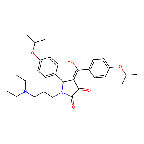 (4E)-1-[3-(diethylamino)propyl]-4-[hydroxy-(4-propan-2-yloxyphenyl)methylidene]-5-(4-propan-2-yloxyphenyl)pyrrolidine-2,3-dione structure