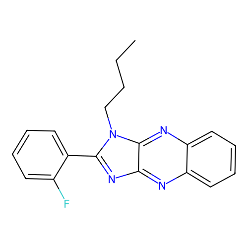 1-butyl-2-(2-fluorophenyl)-1H-imidazo[4,5-b]quinoxaline structure