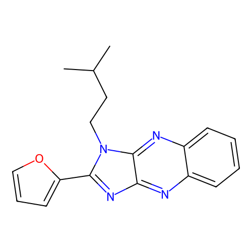 2-(furan-2-yl)-1-(3-methylbutyl)-1H-imidazo[4,5-b]quinoxaline structure