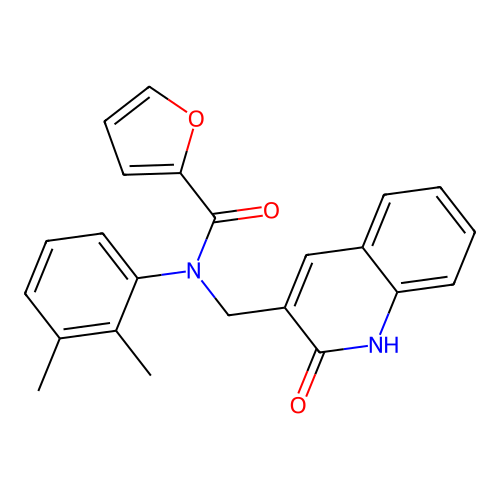 N-(2,3-dimethylphenyl)-N-[(2-oxo-1H-quinolin-3-yl)methyl]furan-2-carboxamide structure