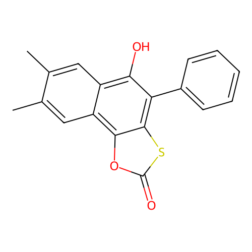5-Hydroxy-7,8-dimethyl-4-phenylnaphtho[2,1-d][1,3]oxathiol-2-one structure