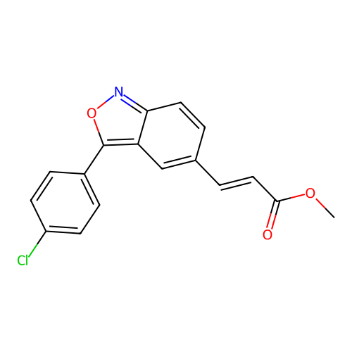 methyl (2E)-3-[3-(4-chlorophenyl)benzo[c]isoxazol-5-yl]prop-2-enoate structure