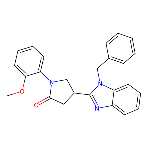 4-(1-benzyl-1H-benzimidazol-2-yl)-1-(2-methoxyphenyl)pyrrolidin-2-one structure