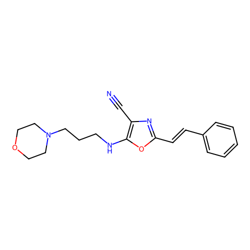 5-(3-Morpholin-4-yl-propylamino)-2-((E)-styryl)-oxazole-4-carbonitrile structure