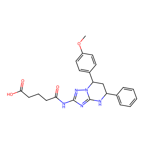5-((7-(4-methoxyphenyl)-5-phenyl-4,5,6,7-tetrahydro-[1,2,4]triazolo[1,5-a]pyrimidin-2-yl)amino)-5-oxopentanoic acid structure