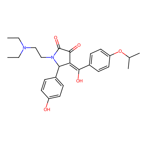 1-(2-diethylaminoethyl)-5-(4-hydroxyphenyl)-4-[hydroxy-(4-propan-2-yloxyphenyl)methylidene]pyrrolidine-2,3-dione structure