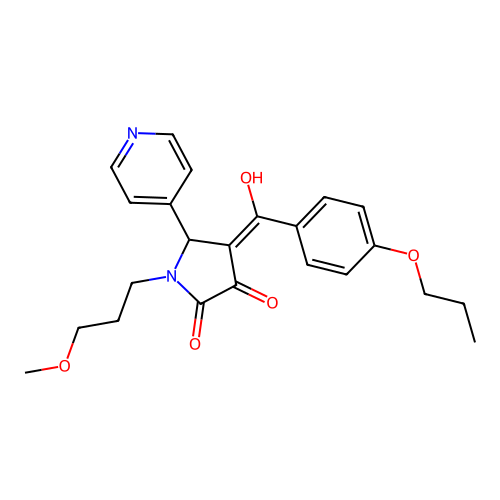 3-hydroxy-1-(3-methoxypropyl)-4-(4-propoxybenzoyl)-5-(pyridin-4-yl)-1H-pyrrol-2(5H)-one structure
