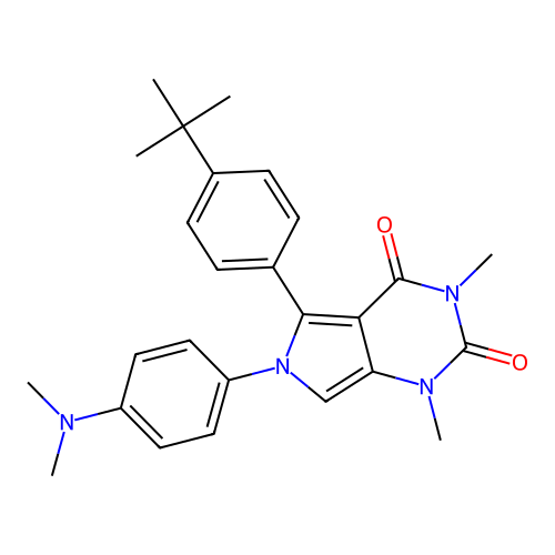 5-(4-(tert-butyl)phenyl)-6-(4-(dimethylamino)phenyl)-1,3-dimethyl-1H-pyrrolo[3,4-d]pyrimidine-2,4(3H,6H)-dione structure