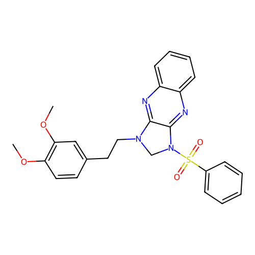1-(3,4-dimethoxyphenethyl)-3-(phenylsulfonyl)-2,3-dihydro-1H-imidazo[4,5-b]quinoxaline structure