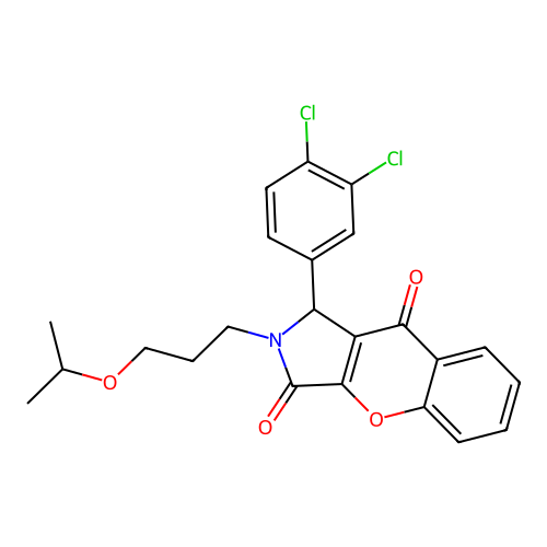 1-(3,4-dichlorophenyl)-2-(3-isopropoxypropyl)-1,2-dihydrochromeno[2,3-c]pyrrole-3,9-dione structure