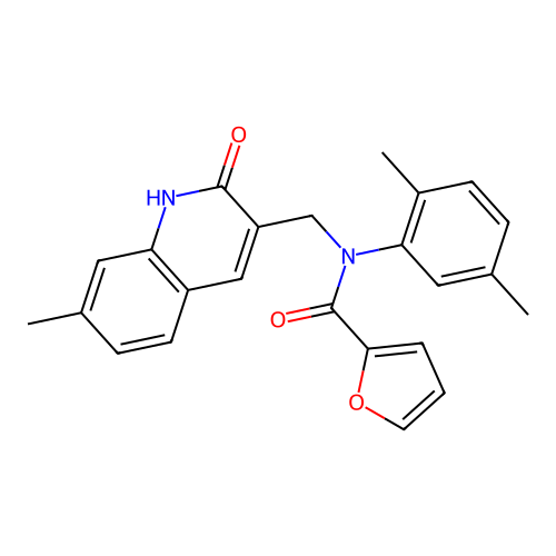 N-(2,5-dimethylphenyl)-N-((2-hydroxy-7-methylquinolin-3-yl)methyl)furan-2-carboxamide structure