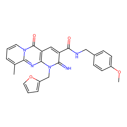 1-(2-furylmethyl)-2-imino-N~3~-(4-methoxybenzyl)-10-methyl-5-oxo-1,5-dihydro-2H-dipyrido[1,2-a:2,3-d]pyrimidine-3-carboxamide structure