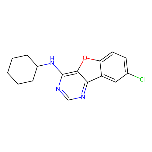 8-chloro-N-cyclohexyl[1]benzofuro[3,2-d]pyrimidin-4-amine structure