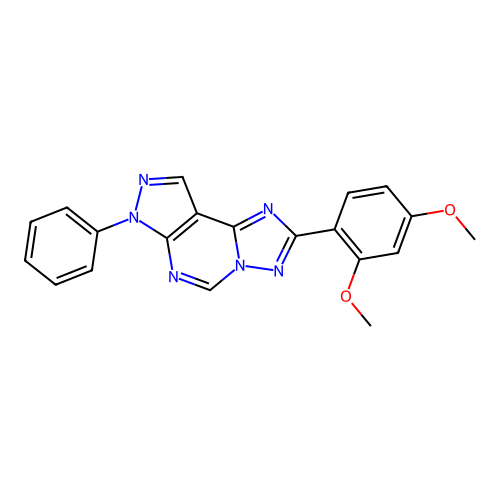 2-(2,4-dimethoxyphenyl)-7-phenyl-7H-pyrazolo[4,3-e][1,2,4]triazolo[1,5-c]pyrimidine structure