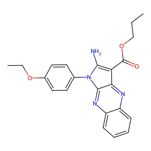 propyl 2-amino-1-(4-ethoxyphenyl)-1H-pyrrolo[2,3-b]quinoxaline-3-carboxylate structure