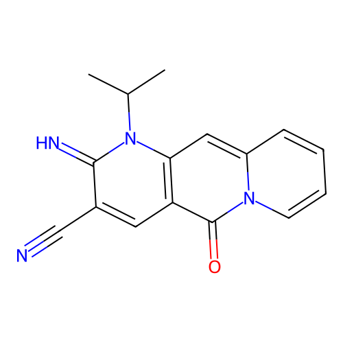 2-imino-1-isopropyl-5-oxo-2,5-dihydro-1H-pyrido[1,2-g][1,6]naphthyridine-3-carbonitrile structure