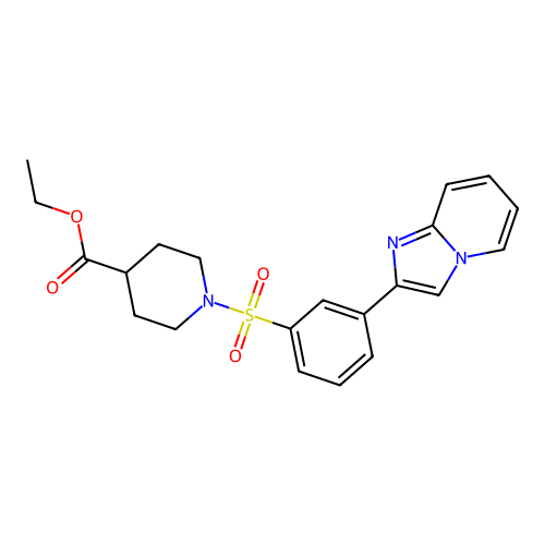 Ethyl 1-[(3-imidazo[1,2-a]pyridin-2-ylphenyl)sulfonyl]-4-piperidinecarboxylate structure