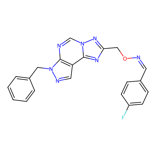 C21H16FN7O structure