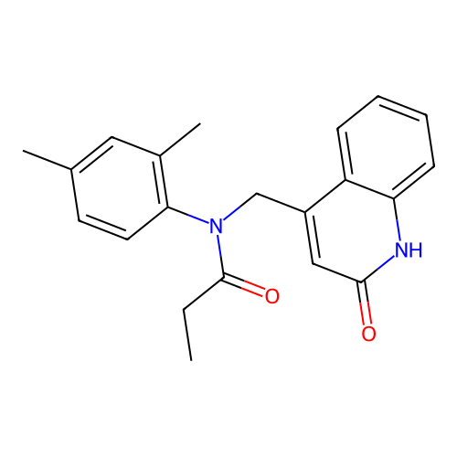 N-(2,4-dimethylphenyl)-N-[(2-oxo-1H-quinolin-4-yl)methyl]propanamide structure