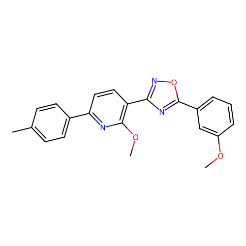 3-(2-methoxy-6-(p-tolyl)pyridin-3-yl)-5-(3-methoxyphenyl)-1,2,4-oxadiazole structure
