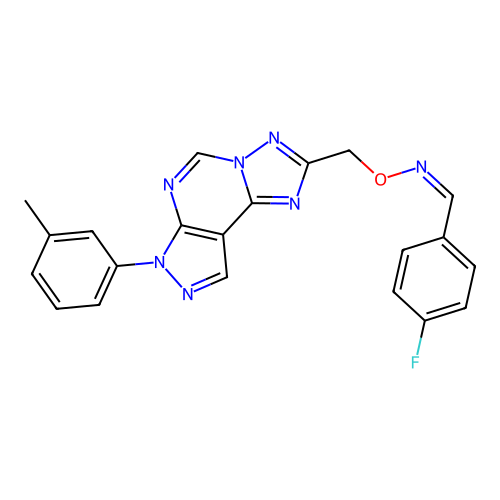 C21H16FN7O structure