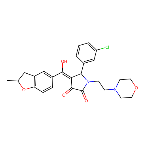 5-(3-chlorophenyl)-3-hydroxy-4-(2-methyl-2,3-dihydro-1-benzofuran-5-carbonyl)-1-[2-(morpholin-4-yl)ethyl]-2,5-dihydro-1H-pyrrol-2-one structure