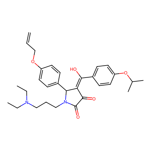 (4E)-1-[3-(diethylamino)propyl]-4-[hydroxy-(4-propan-2-yloxyphenyl)methylidene]-5-(4-prop-2-enoxyphenyl)pyrrolidine-2,3-dione structure