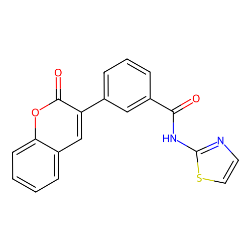 3-(2-oxochromen-3-yl)-N-(1,3-thiazol-2-yl)benzamide structure