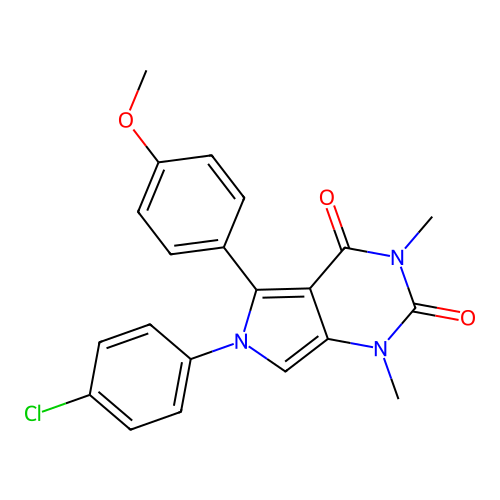 6-(4-chlorophenyl)-5-(4-methoxyphenyl)-1,3-dimethyl-1H-pyrrolo[3,4-d]pyrimidine-2,4(3H,6H)-dione structure
