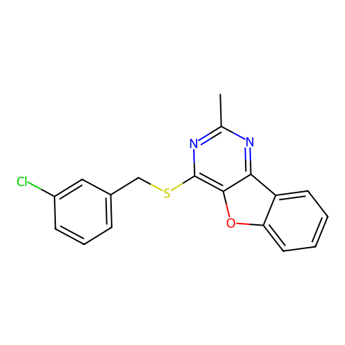 4-[(3-Chlorobenzyl)sulfanyl]-2-methyl[1]benzofuro[3,2-d]pyrimidine structure