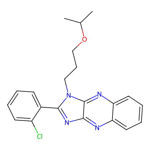2-(2-chlorophenyl)-1-[3-(propan-2-yloxy)propyl]-1H-imidazo[4,5-b]quinoxaline structure
