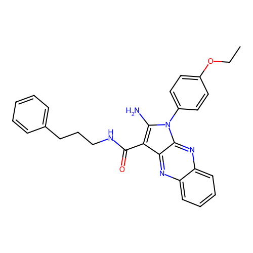2-amino-1-(4-ethoxyphenyl)-N-(3-phenylpropyl)-1H-pyrrolo[2,3-b]quinoxaline-3-carboxamide structure