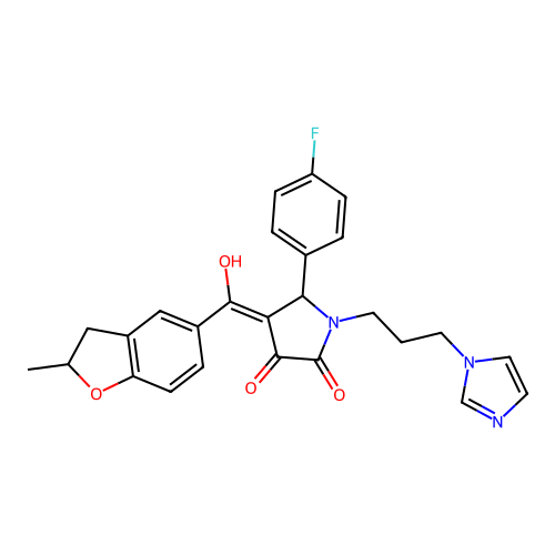 5-(4-fluorophenyl)-3-hydroxy-1-[3-(1H-imidazol-1-yl)propyl]-4-(2-methyl-2,3-dihydro-1-benzofuran-5-carbonyl)-2,5-dihydro-1H-pyrrol-2-one structure