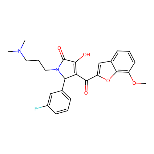 1-[3-(dimethylamino)propyl]-5-(3-fluorophenyl)-3-hydroxy-4-[(7-methoxybenzo[d] furan-2-yl)carbonyl]-3-pyrrolin-2-one structure