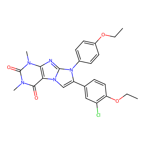 7-(3-chloro-4-ethoxyphenyl)-8-(4-ethoxyphenyl)-1,3-dimethyl-1H-imidazo[2,1-f]purine-2,4(3H,8H)-dione structure