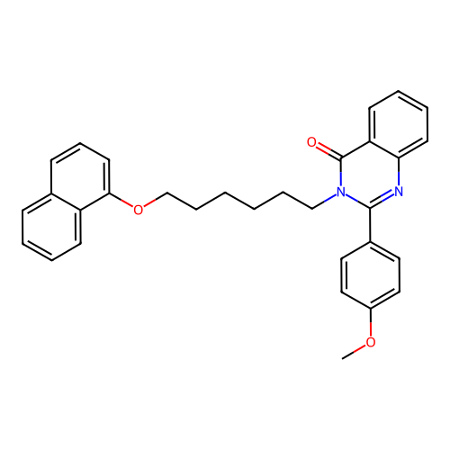 2-(4-methoxyphenyl)-3-(6-(naphthalen-1-yloxy)hexyl)quinazolin-4(3H)-one structure