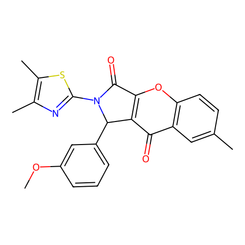 2-(4,5-dimethyl-1,3-thiazol-2-yl)-1-(3-methoxyphenyl)-7-methyl-1,2-dihydrochromeno[2,3-c]pyrrole-3,9-dione structure