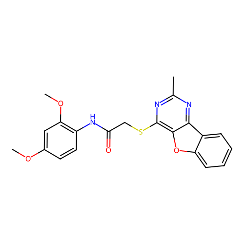 N-(2,4-dimethoxyphenyl)-2-((2-methylbenzofuro[3,2-d]pyrimidin-4-yl)thio)acetamide structure