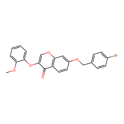 7-[(4-Bromophenyl)methoxy]-3-(2-methoxyphenoxy)chromen-4-one structure