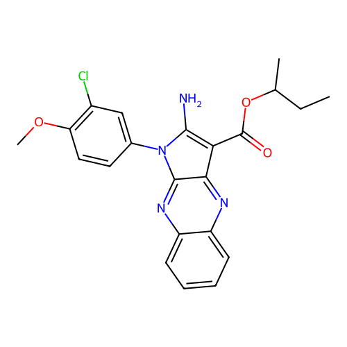 butan-2-yl 2-amino-1-(3-chloro-4-methoxyphenyl)pyrrolo[3,2-b]quinoxaline-3-carboxylate structure