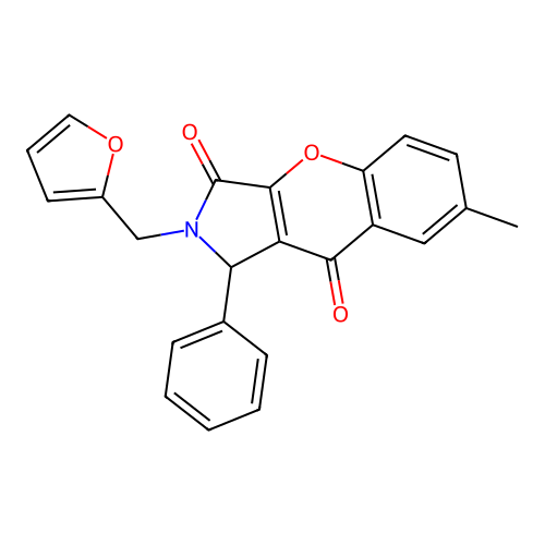 2-(furan-2-ylmethyl)-7-methyl-1-phenyl-1,2-dihydrochromeno[2,3-c]pyrrole-3,9-dione structure