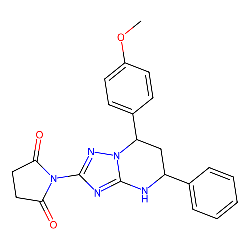 1-(7-(4-methoxyphenyl)-5-phenyl-4,5,6,7-tetrahydro-[1,2,4]triazolo[1,5-a]pyrimidin-2-yl)pyrrolidine-2,5-dione structure