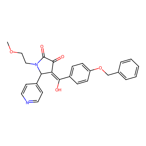 4-[4-(benzyloxy)benzoyl]-3-hydroxy-1-(2-methoxyethyl)-5-(pyridin-4-yl)-2,5-dihydro-1H-pyrrol-2-one structure